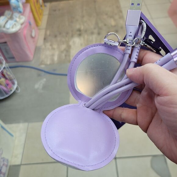 Brand New Sanrio Kuromi 3 in 1 Charging Cable With Mirror - Picture 5 of 9